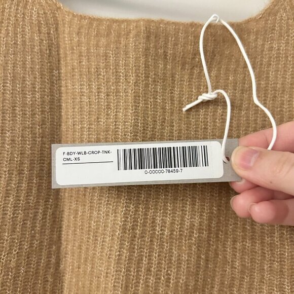 Everlane Wool Cropped Soft Knitted Tank Top in Camel Brown Size XS NWT - Picture 6 of 10